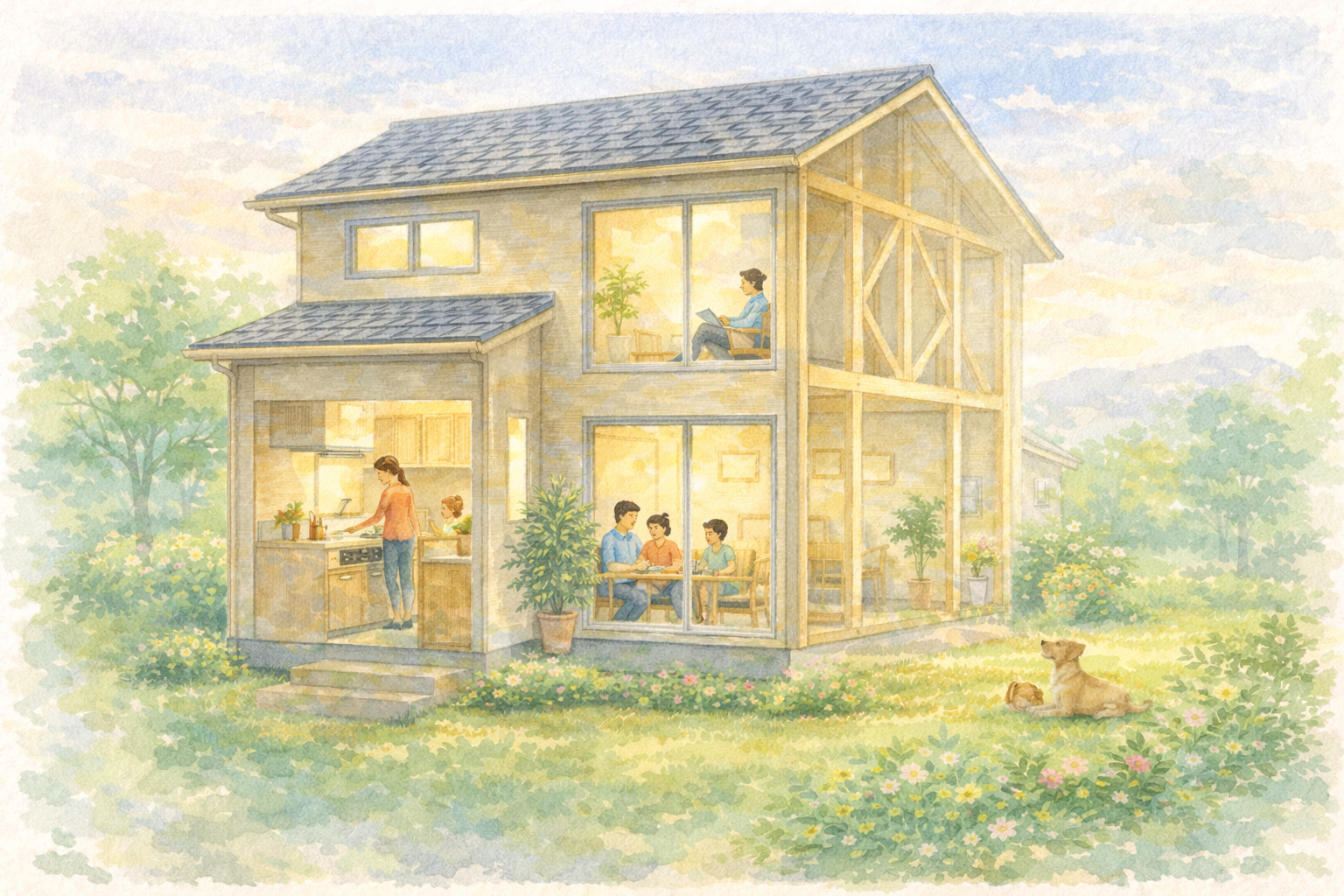 人が幸せになるための住まいとは何かを、安全性・健康・家族の絆・パーソナル空間・自然との調和など多角的に解説。住まいが人生と幸福を支える「環境」である理由を、建築的視点からわかりやすく考察します。