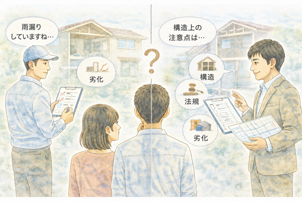インスペクションは、同じ「住宅診断」という名前でも、誰が行うかによって得られる情報の質が大きく変わります。だからこそ、「受けるかどうか」以上に「誰に依頼するか」 が重要になります。