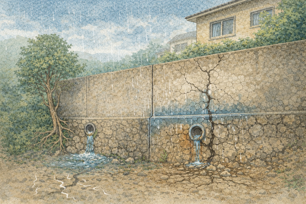 擁壁の劣化を早める原因