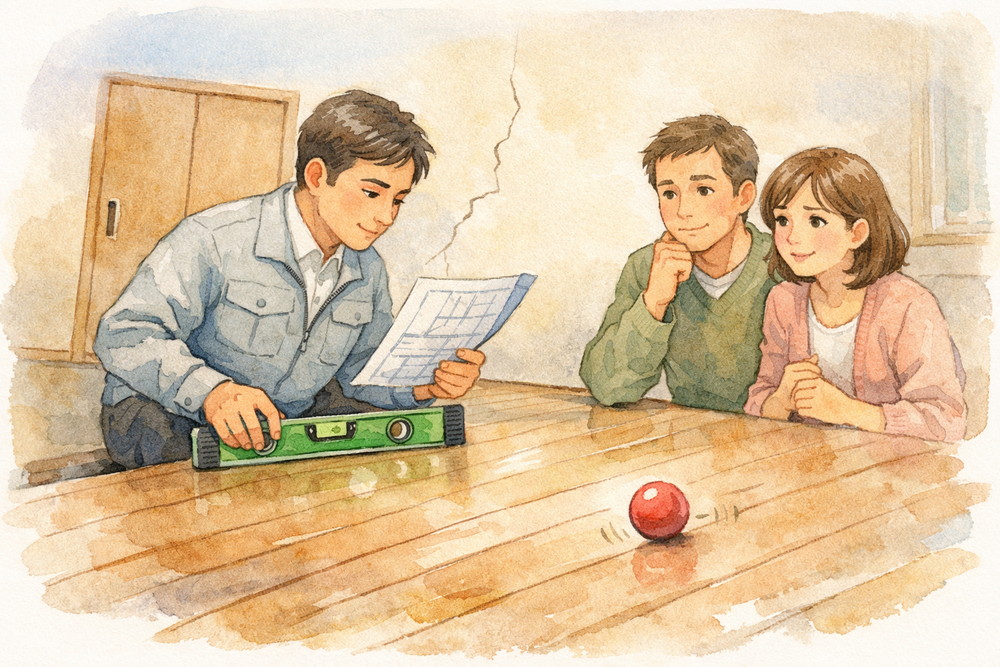 不同沈下や建物の傾きは、床の傾斜や建具の不具合など身近な違和感から始まります。原因・症状・放置リスクと、専門家による判断ポイントを分かりやすく解説します。