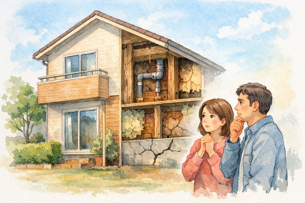 欠陥住宅とは、住めない家ではなく、安心して住み続けられない家のこと。見た目では分からない欠陥の特徴やリスク、放置した場合の影響を分かりやすく解説します。