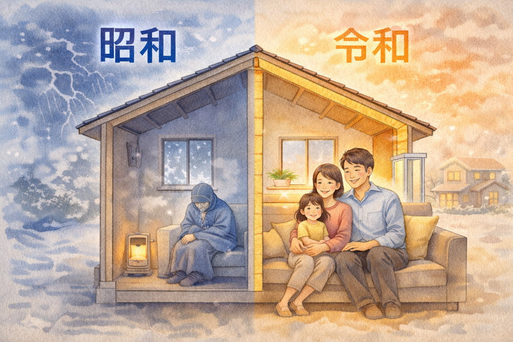 昭和住宅と令和住宅の断熱性能の違い