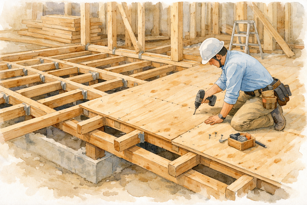 床下地とは何かを初心者にもわかりやすく解説。根太床と剛床の違い、それぞれの特徴やメリット・デメリット、施工方法、現場でのチェックポイントまで詳しく説明します。耐久性・安全性を左右する重要な基礎知識を整理します。