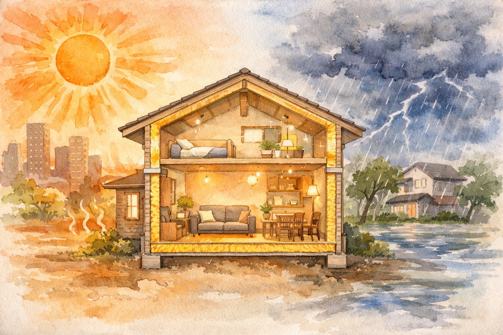 猛暑・厳冬・豪雨が続く気候変動時代。住宅性能、とくに断熱は命と健康を守る重要な基準です。気候と住まいの関係をわかりやすく解説します。