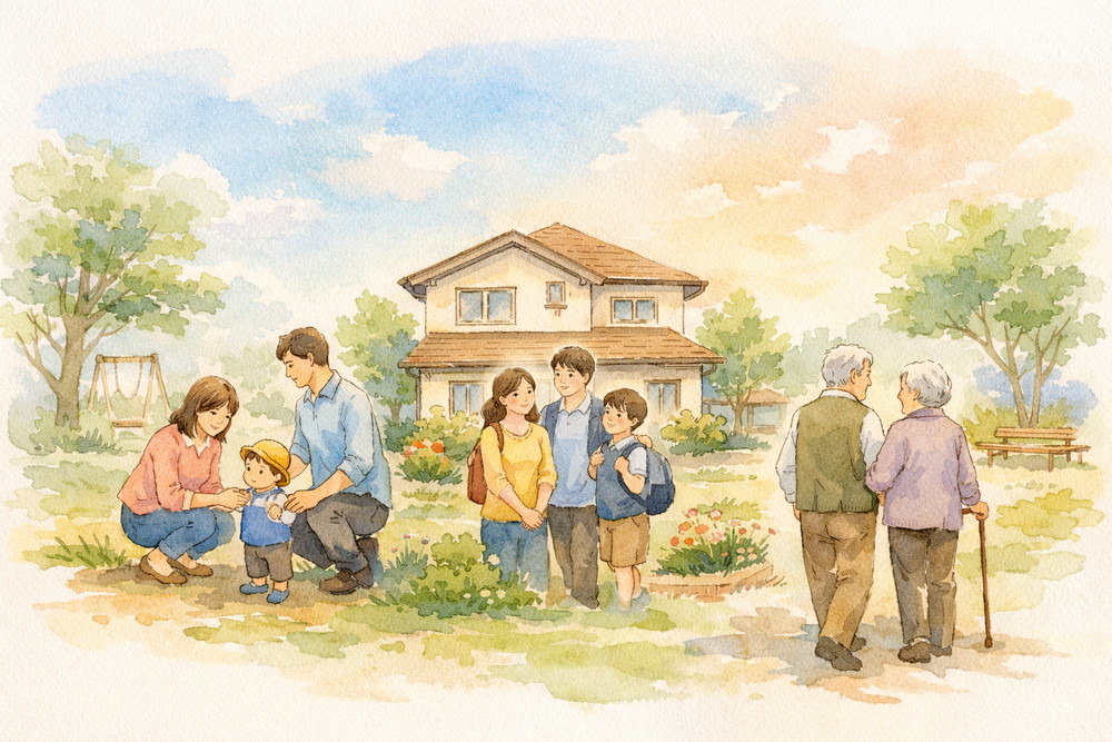 家族構成やライフステージは必ず変化します。子育て期・独立後・老後まで見据えた土地選びの考え方を解説。将来後悔しないために「今」だけでなく「時間軸」で判断する重要性をお伝えします。