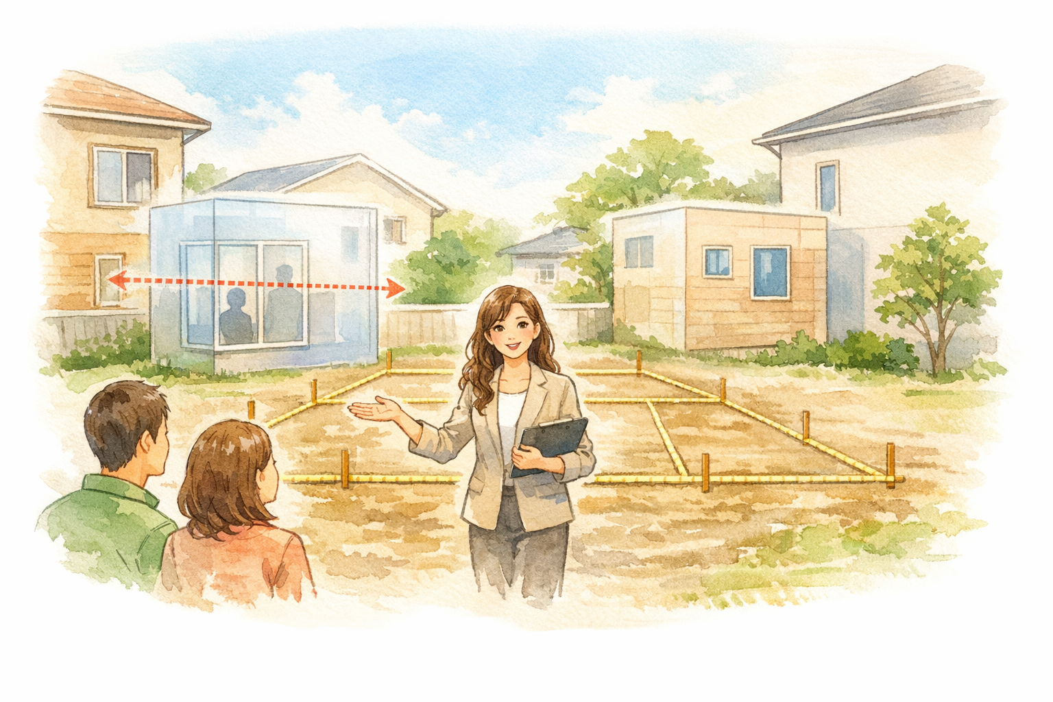 地縄張りの確認は、建物の位置だけでなく隣家との距離や窓の視線関係までチェックする重要な工程です。本記事では、施主が現地で確認すべきポイントや注意点をわかりやすく解説します。