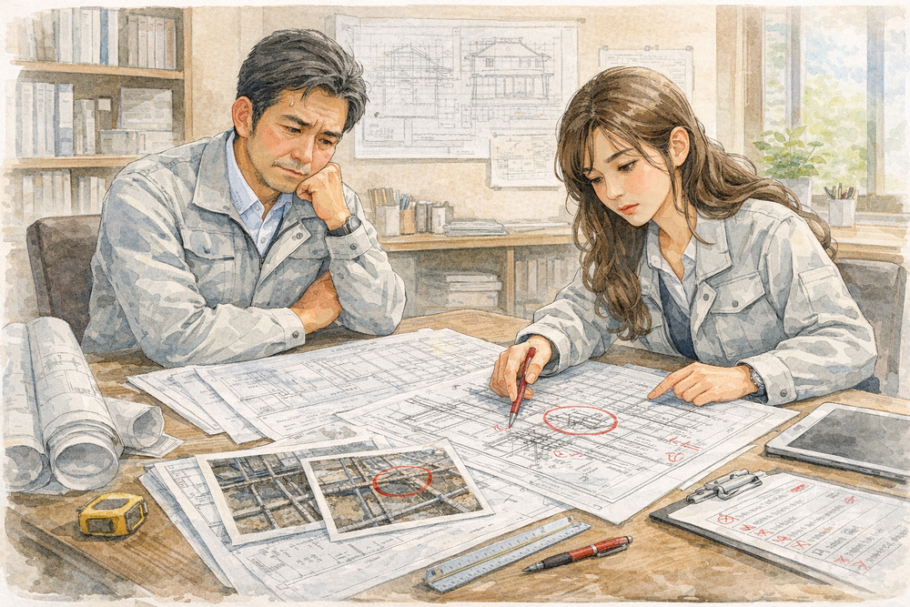 問題が発生した場合は、コンクリート打設前にどうするのか、協議して修正する。