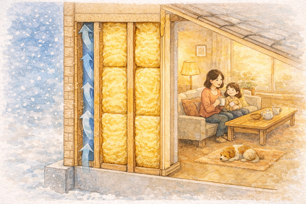 壁断熱改修は断熱リフォームの中でも最も難しい工事です。壁の構造、断熱材の施工方法、内側・外側からの改修方法、防湿対策や通気層の重要性など、壁断熱改修のポイントをわかりやすく解説します。