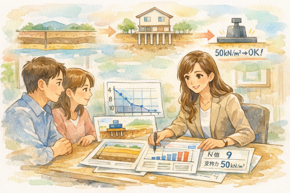 　家を建てる際、地盤調査は非常に重要なステップです。地盤調査が終わると、地盤調査報告書が手渡されますが、専門用語やデータが多く、素人には理解が難しいことがあります。ここでは、地盤調査報告書の基本的な見方について解説します。これを参考にすることで、地盤の状態を理解し、建物の安全性を確保するための基礎知識を身につけることができます。