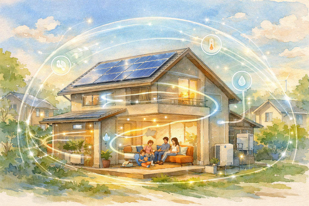 AI住宅とは何かをやさしく解説。エネルギーの自動最適化や快適性の維持、健康管理や災害対応などのメリットと課題、これからの住まいの進化についてわかりやすく紹介します。