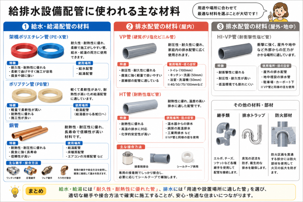 給排水設備の材料