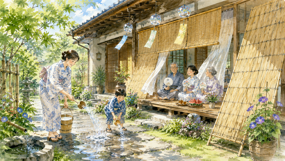 すだれ・よしず・打ち水など、日本に古くから伝わる夏の涼を生み出す知恵を建築士がわかりやすく解説。日差しを遮り、風を取り込み、気化熱を利用する仕組みや、省エネで快適な住まいづくりに活かす方法をご紹介します。