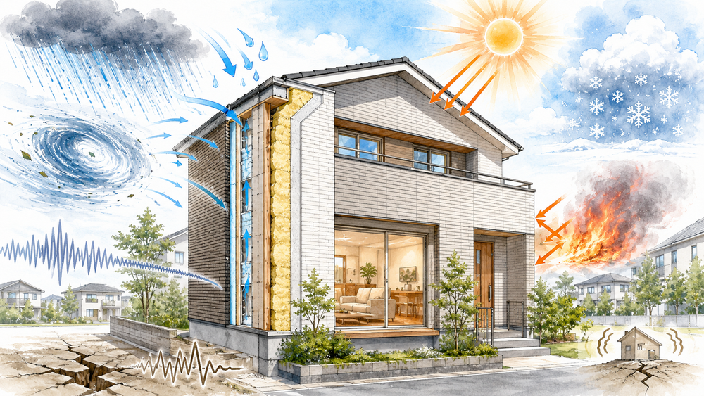 住宅の外壁は、雨風や紫外線から建物を守るだけでなく、断熱性・遮音性・耐久性・防火性など住まいの性能を支える重要な役割を担っています。外壁材の基本的な役割と重要性をわかりやすく解説します。