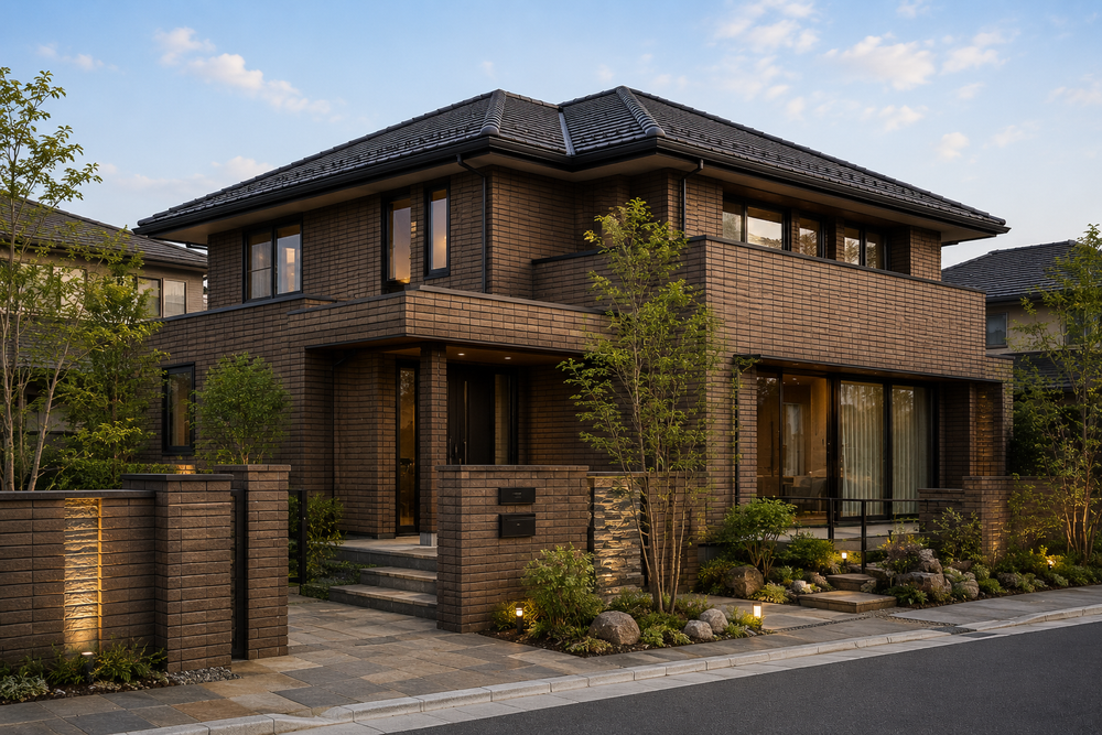タイル外壁の家