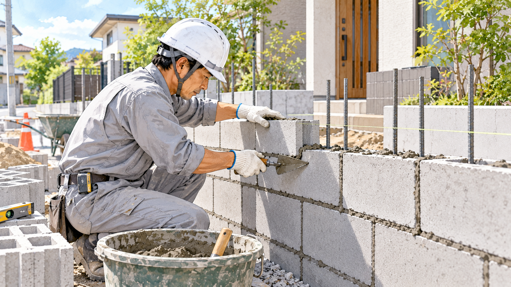 建物の本体工事が完成すると、外構工事が始まります。外構工事は、建物の周囲の空間を整えるために行われる工事です。具体的には、住まいや建物の美観を高め、安全性や機能性を向上させることが目的です。敷地の境界を明確にしたり、プライバシーを確保したり、車や人の動線を整備することで、日常生活を快適にする役割を果たします。